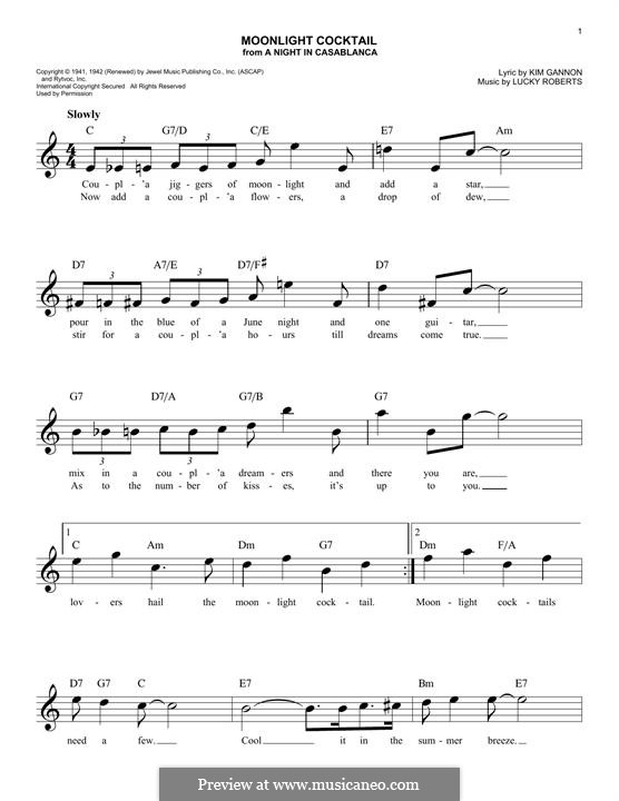 Moonlight Cocktail: melodia by Kim Gannon, Lucy Roberts