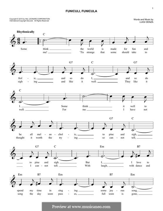 Funiculi, Funicula: melodia by Luigi Denza