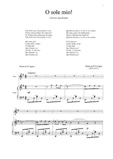 O Sole Mio: Para vocais e piano by Eduardo di Capua