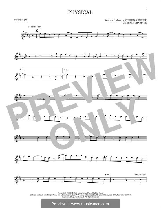 Physical (Olivia Newton-John): para saxofone tenor by Stephen Alan Kipner, Terry Shaddick