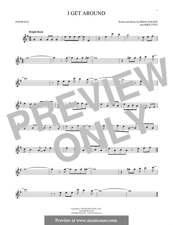 I Get Around (The Beach Boys): para saxofone tenor by Brian Wilson, Mike Love