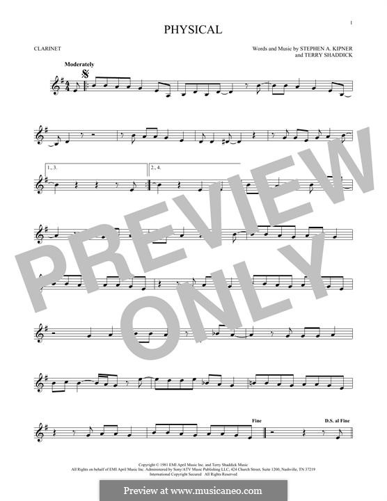 Physical (Olivia Newton-John): para clarinete by Stephen Alan Kipner, Terry Shaddick