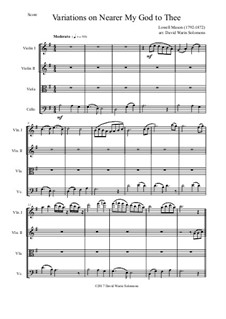 Nearer, My God, To Thee: Variations, for string quartet by Lowell Mason