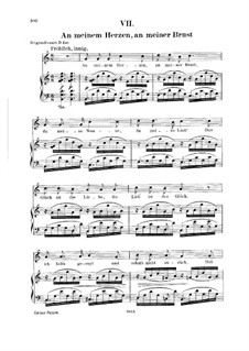 No.7 Here on My Bosom, Here on My Breast: para voz baixa e piano by Robert Schumann