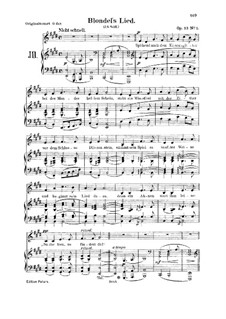 Romances and Ballades, Op.53: No.1 Blondels Lied, for voice and piano by Robert Schumann