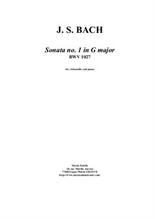 Sonata for Viola da Gamba and Harpsichord No.1 in G Major, BWV 1027: Arranjo para violoncelo e piano by Johann Sebastian Bach
