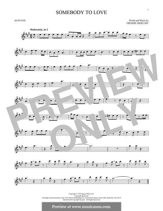 Somebody to Love (Queen): para Saxofone Alto by Freddie Mercury