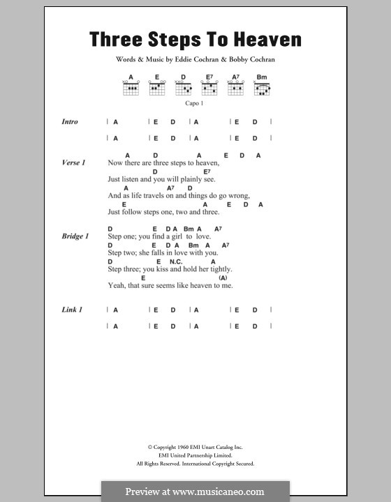 Three Steps to Heaven: Letras e Acordes by Bobby Cochran, Eddie Cochran