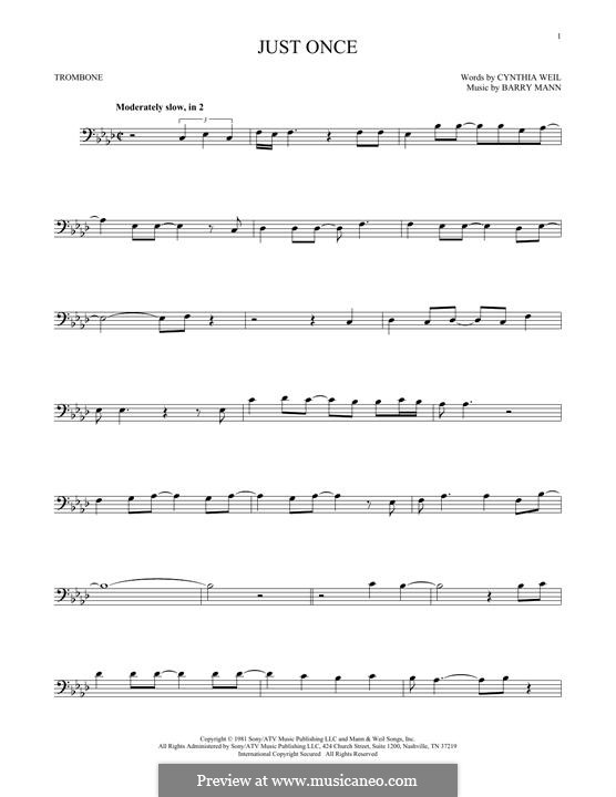 Just Once (Quincy Jones featuring James Ingram): para trombone by Barry Mann, Cynthia Weil