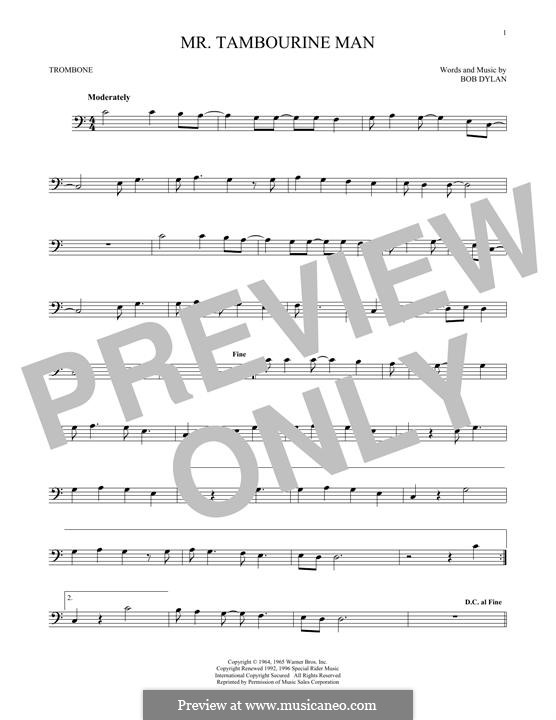 Mr. Tambourine Man: para trombone by Bob Dylan