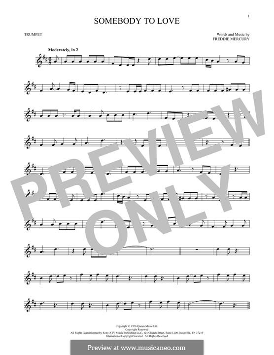 Somebody to Love (Queen): para trompeta by Freddie Mercury