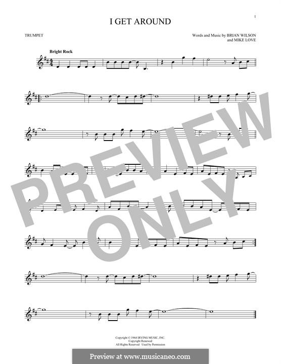 I Get Around (The Beach Boys): para trompeta by Brian Wilson, Mike Love