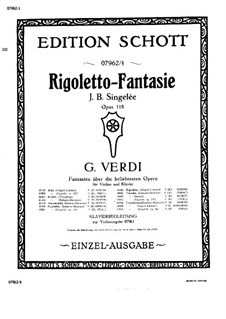 Fantasia on Themes from 'Rigoletto' by Verdi, Op.118: Score by Jean Baptiste Singelée