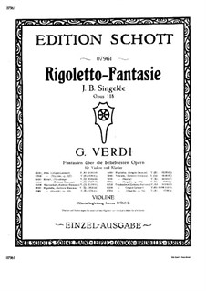 Fantasia on Themes from 'Rigoletto' by Verdi, Op.118: Parte de solo by Jean Baptiste Singelée