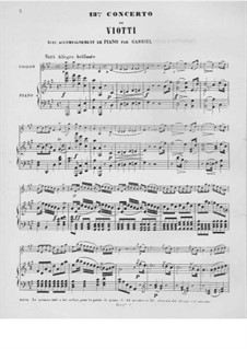 Violin Concerto No.13 in A Major: versão para violino e piano by Giovanni Battista Viotti