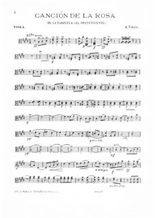 El Pretendiente. Canción de la Rosa: parte viola by Amadeo Vives