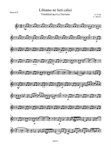 Libiamo ne'lieti calici (Brindisi): Für Brass Quintett – Parts by Giuseppe Verdi