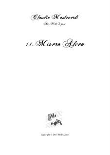 Book 6 (a cinque voci), SV 107-116: No.11 Misero Alceo. Arrangement for quintet instruments by Claudio Monteverdi
