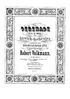 Serenade for String Orchestra No.3, Op.69: Partes by Robert Volkmann