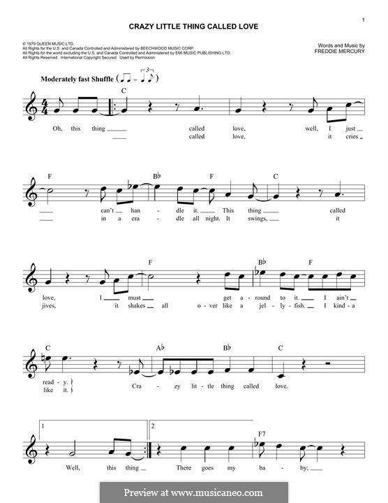 Vocal version: melodia by Freddie Mercury