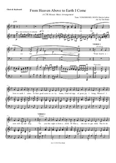 From Heaven Above to Earth I Come: Partitura Piano-vocal by Martin Luther