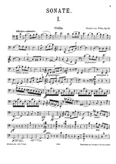 Sonata for Cello and Piano, Op.111: Parte de solo by Nicolai von Wilm