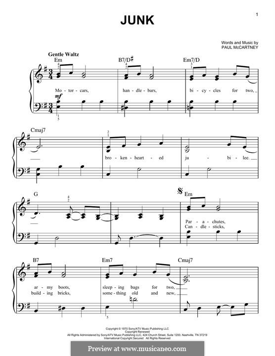 Junk: Para Piano by Paul McCartney