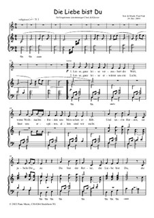 Die Liebe bist Du, Op.5: Für Singstimme und Klavier by Paul Nutt