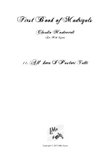 Book 1 (a cinque voci), SV 23–39: No.11 All'hora i pastori tutti. Arrangement for quintet instruments by Claudio Monteverdi