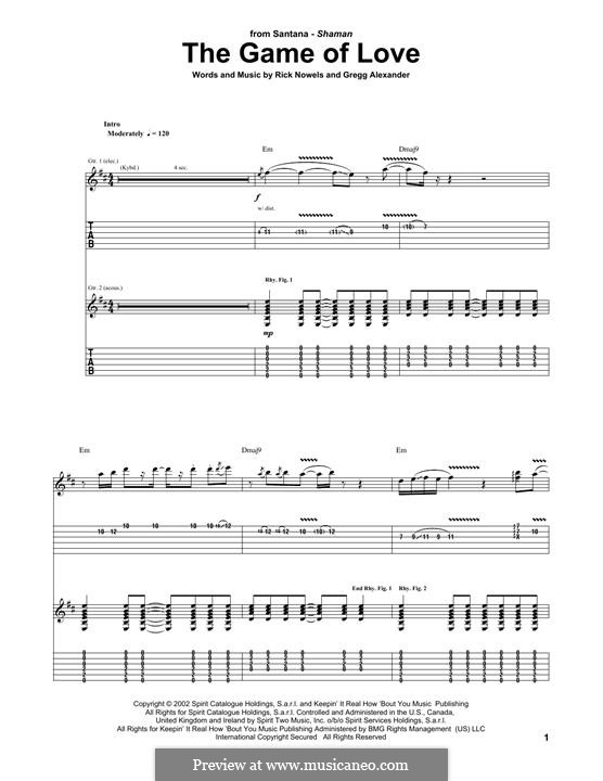 The Game of Love (Santana): Para guitarra com guia by Gregg Alexander, Rick Nowels