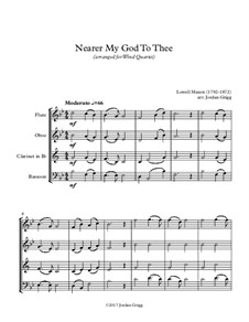Nearer, My God, To Thee: Para quarteto de sopro by Lowell Mason