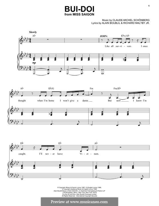 Bui-Doi: Para vocais e piano by Claude-Michel Schönberg