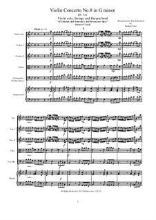 Violin Concerto No.8 in G Minor, RV 332: Score, parts by Antonio Vivaldi