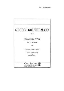 Cello Concerto No.5 in D Minor, Op.76: parte Solo by Georg Goltermann