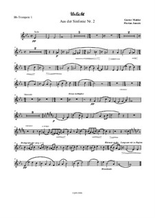Symphony No.2 in C Minor 'Resurrection': Urlicht, für Brass Quintett – Parts by Gustav Mahler