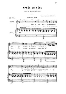 Three Songs, Op.7: No.1 Après un rêve for voice and piano by Gabriel Fauré