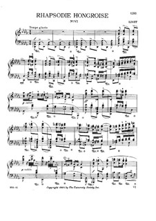 No.6 in D Flat Major, for Piano, S.244: For a single performer by Franz Liszt