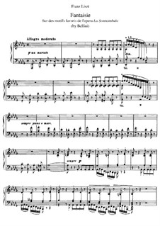 Fantasia on Themes from 'La Sonnambula' by Bellini, S.393: Version III by Franz Liszt