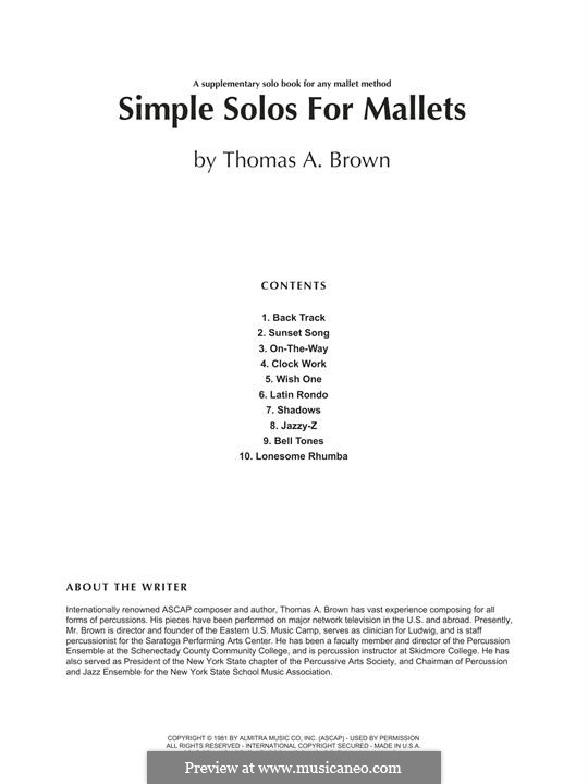 Simple Solos for Mallets: Simple Solos for Mallets by Tom Brown