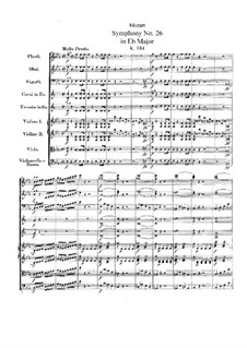 Symphony No.26 in E Flat Major, K.184: Partitura completa by Wolfgang Amadeus Mozart