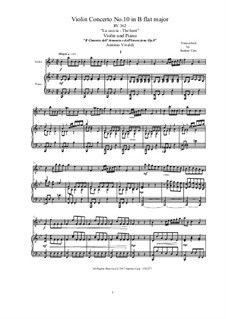 Violin Concerto No.10 in B Flat Major 'La caccia', RV 362 : versão para violino e piano by Antonio Vivaldi