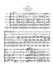 Symphony No.5 in B Flat Major, K.22: partitura completa by Wolfgang Amadeus Mozart