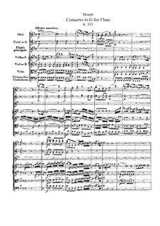 Concerto for Flute and Orchestra No.1 in G Major, K.313: Partitura completa by Wolfgang Amadeus Mozart