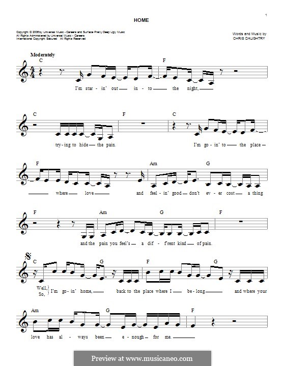 Home (Daughtry): melodia by Chris Daughtry