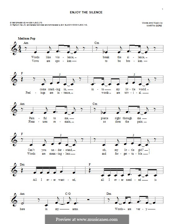 Enjoy the Silence (Depeche Mode): melodia by Martin Gore