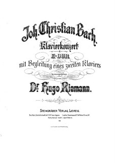 Concerto for Harpsichord and Orchestra in E Major, W C71: dois pianos de quatro mãos by Johann Christian Bach
