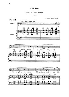 Three Songs, Op.6: No.1 Aubade, for medium voice by Gabriel Fauré