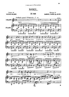 Two Songs, Op.43: No.1 Noël, for medium voice by Gabriel Fauré