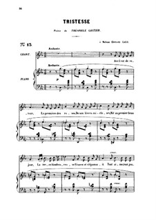 Three Songs, Op.6: No.2 Tristesse, for medium voice by Gabriel Fauré