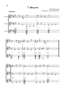 Menuet: For trio guitars by Johann Krieger